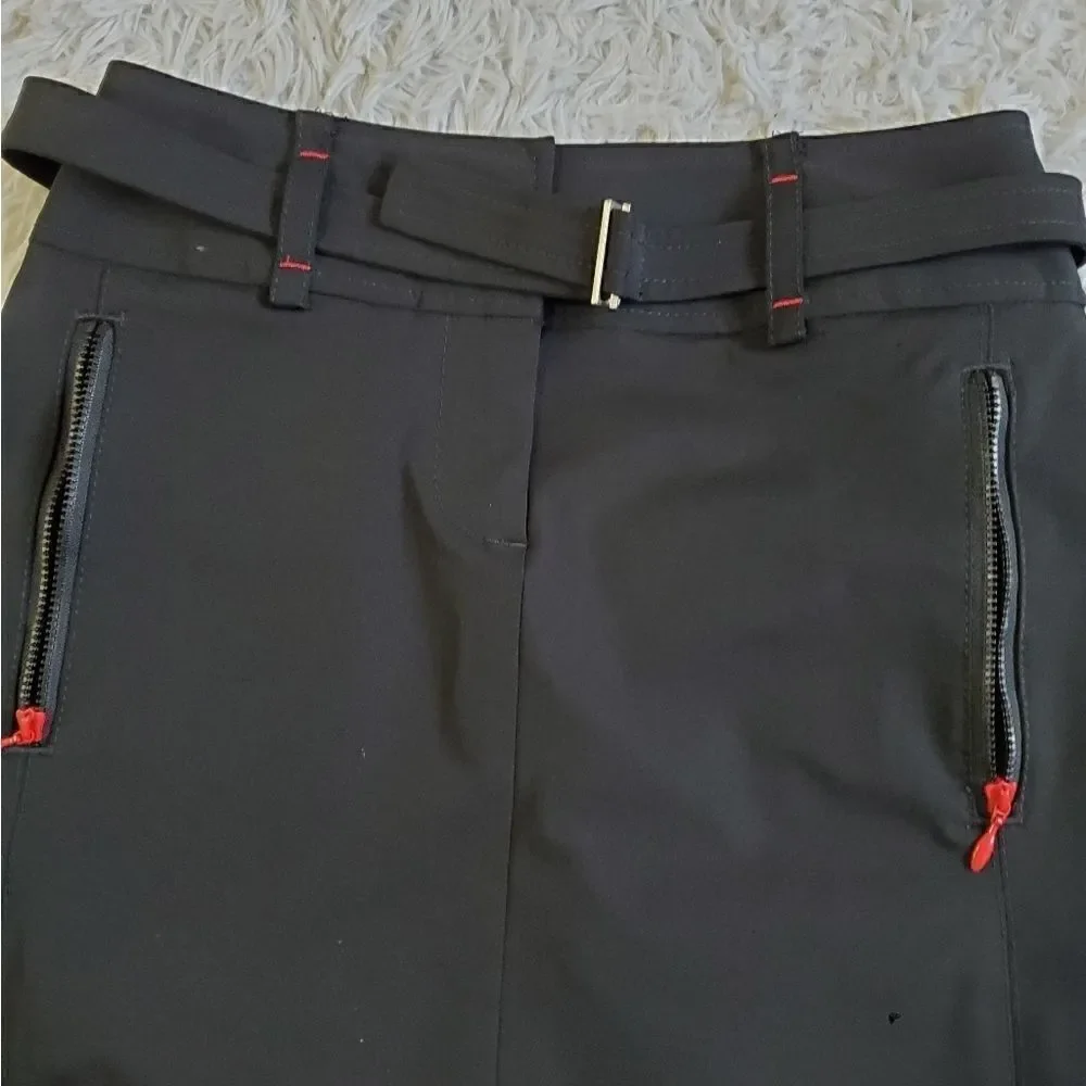 Ann Taylor loft belted skirt with red accents sz 0